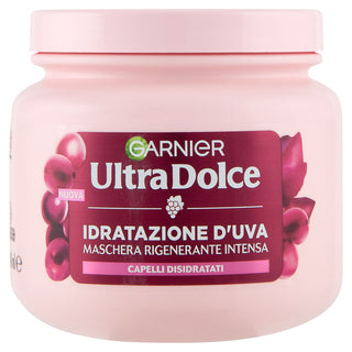 Garnier Ultra Dolce Idratazione D'uva Maschera Rigenerante Intensa, Per Capelli Disidratati 340 ml