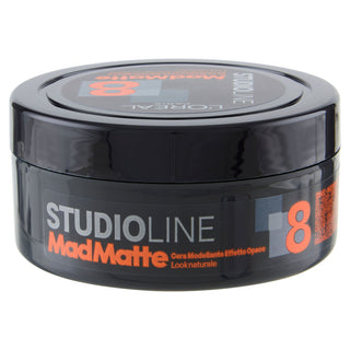 L'oréal paris Studio Line 8 Mad Matte Cera Modellante Effetto Opaco Per Capelli Complesso Fissante Con Argilla 75 ml