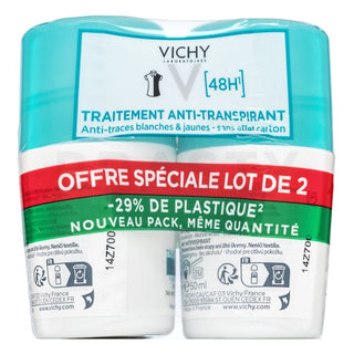 Vichy 48H Anti-Traspirante Senza Segni Bianchi e Macchie Gialle Roll-On 2 x 50 ml