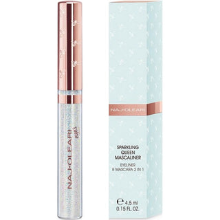 Naj-Oleari Sparkling Queen Eyeliner Mascara Glitter 2 In 1 01 Argento Siderale — Mascara