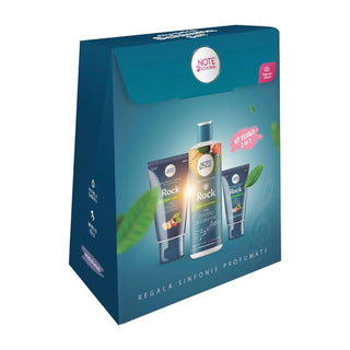 Note di schiuma Cofanetto Regalo Rock 3in1 Zenzero E Guaranà Con Docciaschiuma 400ml + Crema Corpo 200ml + Crema Mani 75 Ml 1 unità
