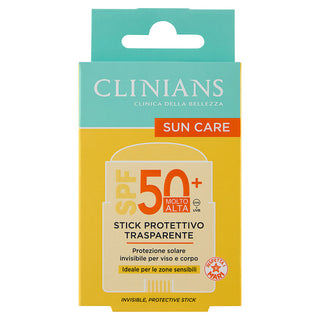 Clinians Sun Care Stick Protettivo Trasparente Spf 50+ Molto Alta 15 gr