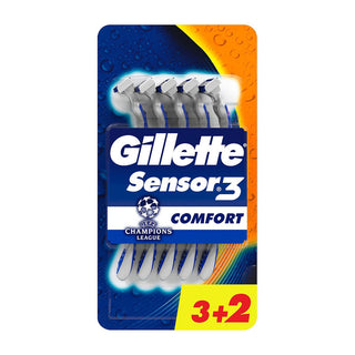 Gillette Sensor3+ Comfort Rasoio Da Uomo A 3 Lame 1 Manico + 3 Lamette + 3 Gratis** 1 unità
