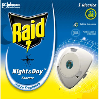 Raid Night & Day Zanzare Ricarica Singola, 1 Ricarica, Senza Fragranza 1 unità