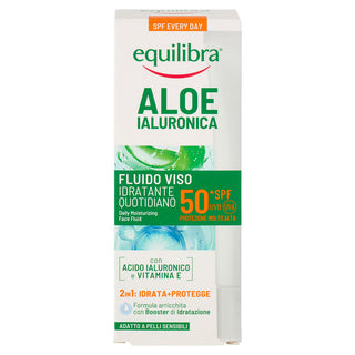 Equilibra Aloe Ialuronica Fluido Viso Idratante Quotidiano 50⁺ Spf Protezione Molto Alta 40 ml