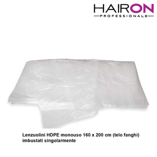 Nan Hairon Lenzuolino Hdpe 160x200 cm telo fanghi 50 pezzi — Esteettinen liina