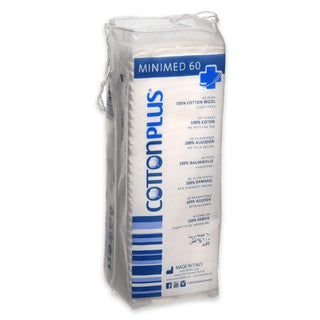 Cotton Plus Minimed 60 Pezzi 100% Cotone Idrofilo Uso Medicale 4,5 X 5,5 Cm