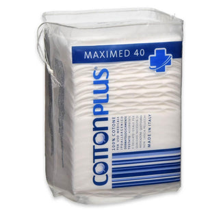 Cotton Plus Maximed 40 Pezzi 100% Cotone Idrofilo Uso Medicale 7 X 8 Cm