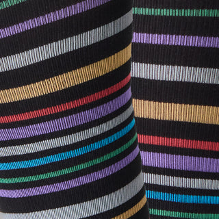 Solidea Stripe Game Andromeda Gambaletti Compressione Graduata 15-21 mmHg 3-L Nero, Giallo, Rosso, Grigio, Verde, Viola — Bas de compression graduée