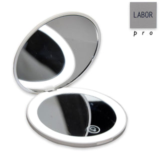 Labor specchietto da borsa bianco con luce led ricaricabile usb