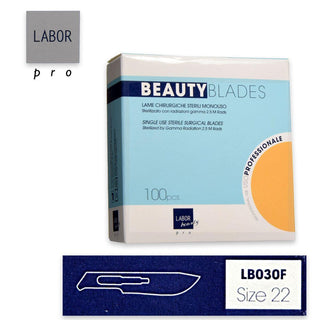 Lame Bisturi Sterilizzate Beauty Blade Confezione Da 100 Pezzi Mis 22