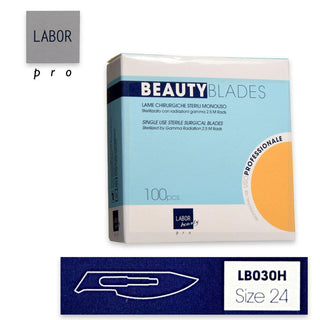 Lame Bisturi Sterilizzate Beauty Blade Confezione Da 100 Pezzi Mis 24