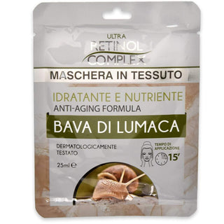 Retinol complex maschera viso in tessuto bava di lumaca 25 ml