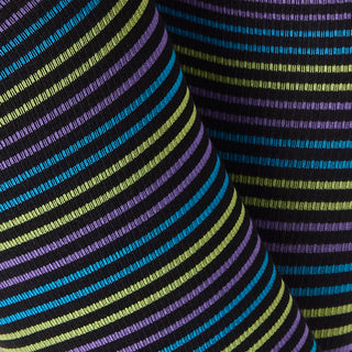 Solidea Stripe Game Zenith Gambaletti Compressione Graduata 15-21 mmHg 1-S Nero, Giallo, Viola, Azzurro — Bas de compression graduée