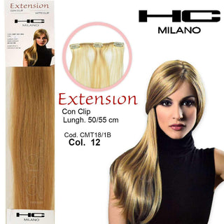 Hc Milano Extension 3 Clip No Remy Largh.14-16Cm Lungh.50Cm Col.12 Beige 9.013
