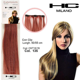 Hc Milano Extension 3 Clip No Remy Largh.14-16Cm Lungh.50Cm Col.135 Rosso Vivo 7,660
