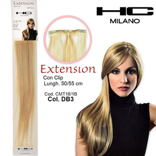 Hc Milano Extension 3 Clip No Remy Largh.14-16Cm Lungh.50Cm Col.Db3
