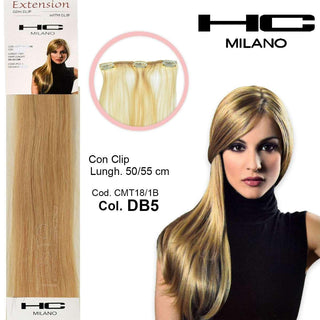 Hc Milano Extension 3 Clip No Remy Largh.14-16Cm Lungh.50Cm Col.Db5