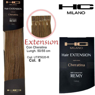 Hc Milano Extension Cheratina Remy 50/55 Cm 20 Pezzi Col.8 Biondo