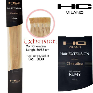 Hc Milano Extension Cheratina Remy 50/55 Cm 20 Pezzi Col.Db3