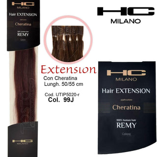 Hc Milano Extension Cheratina Remy 50/55 Cm 20 Pezzi Col.99J Iris