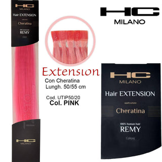 Hc Milano Extension Cheratina Remy 50/55 Cm 20 Pezzi Col.Pink