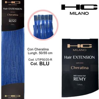 Hc Milano Extension Cheratina Remy 50/55 Cm 20 Pezzi Col.Blu