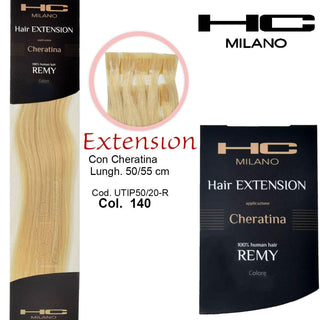 Hc Milano Extension Cheratina Remy 50/55 Cm 20 Pezzi Col.140 Biondo Chiarissimo 9