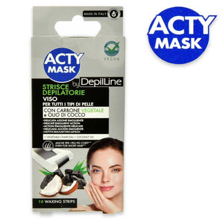 Depil Line Strisce Depilatorie Viso C/Carbone 10 Pezzi.