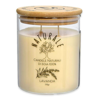 Accessori Candela naturale 100% soia 530 gr lavanda