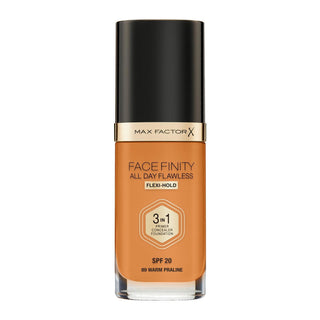 Max factor Facefinity All Day Flawless, finitura opaca, primer, correttore e fondotinta 3-in-1, 88, pralina, SPF 20, 30 ml
