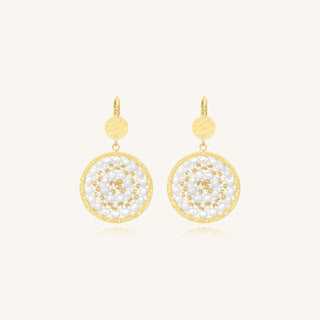 Sàntibé Blanc Mini Solène gold plated earrings MINI SOL-BLAN-BO-1 — Earrings