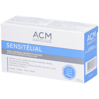 Laboratoire acm Sensitelial, barra detergente nutriente, per viso e corpo, 100 g