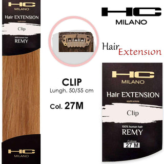 Hc Milano Extension 3 Clip Remy Largh.14-16Cm Lungh.50Cm Col.27M Biondo Chiaro Dorato 8,3