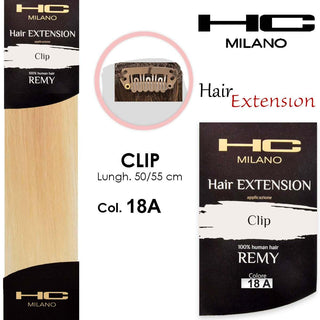 Hc Milano Extension 3 Clip Remy Largh.14-16Cm Lungh.50Cm Col.18A Biondo Chiaro 8