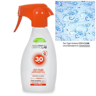 Dermolab latte solare protez. alta viso e corpo 250 ml spf 30