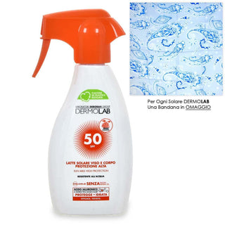 Dermolab latte solare protez. alta viso e corpo 250 ml spf 50