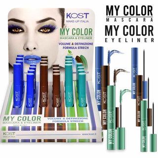 Display 12 pz.eyeliner & 12 pz. mascara my color kost 24 pezzi