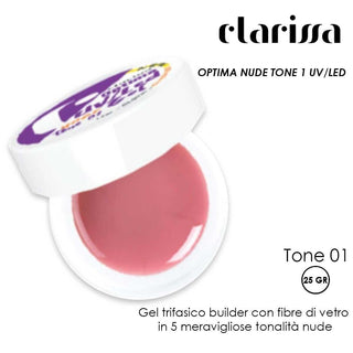 Clarissa Optima Gel Nude Tone 1 Uv/Led 25 Gr