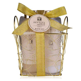 Accessori Set bagno festive cestino metallo