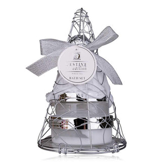 Accessori Set bagno piramide festive col.argento