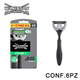 Wilkinson Xtreme 3 Black Edition 4+2 — Rasoio Usa e Getta