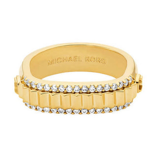 Michael Kors Premium prsten MKJ8611710 pozlacený se zirkony 49 mm