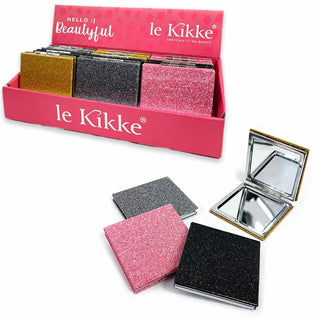 Le Kikke Specchietto da Borsa Quadrato Glitter — Makeup Accessoar