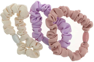 Inca Scrunchies stropicciati beige-lilla-rosa 3 unità — Elastico per capelli