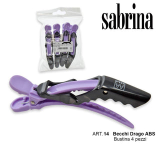 Sabrina Becchi Abs Drago 115Mm Nero/Viola 4 Pezzi