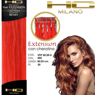 Hc Milano Extension Cheratina Remy 50/55 Cm 20 Pezzi Col.Red
