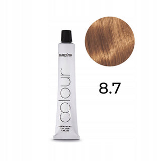 Subrina professional Colore Permanente, Tintura Permanente Per Capelli, 8.7 Biondo Chiaro Castano, 100 ml