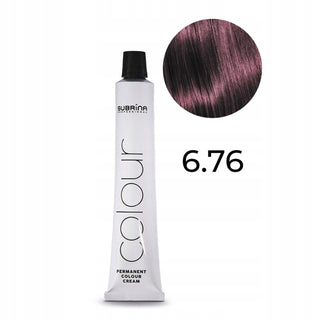 Subrina professional Colore Permanente, Argan, Tintura Permanente Per Capelli, 6/76 Biondo Scuro Viola Castano, 100 ml