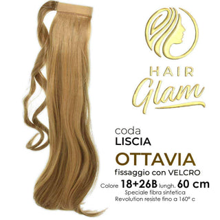 Coda Hair Glam Ottavia C/Velcro Fibra Revolution Lung. 60 18+26B Cm